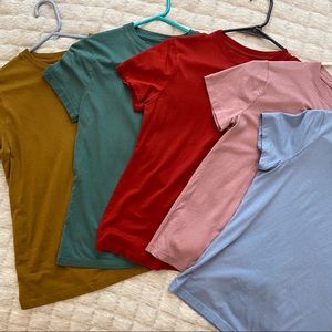 Basic tees A New Day blue purple red teal olive